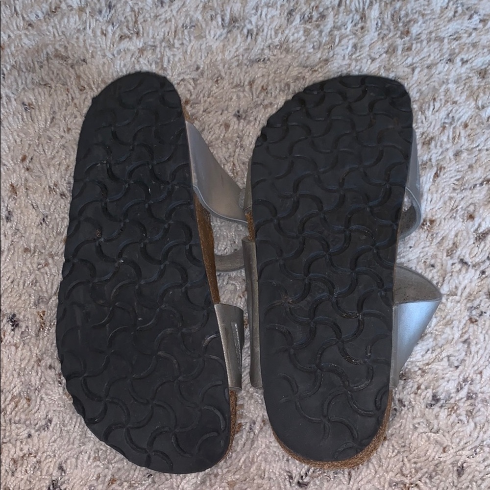 Birkenstock Silver Strappy Sandals - Picture 2 of 5